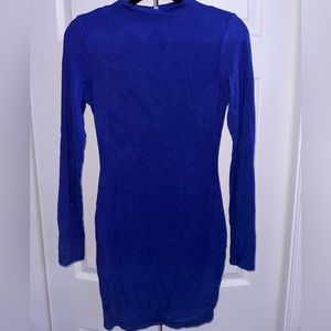 Blue A-Line long sleeve dress